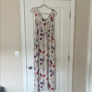 Lucky Brand Floral Maxi Dress - Red, Blue, Cream